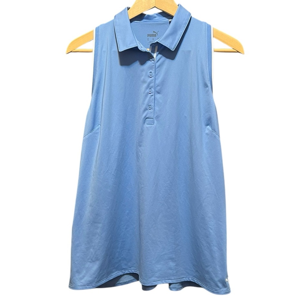 Puma Golf‎ Mattr Peak Sleeveless Polo Light Blue Polo Size XL